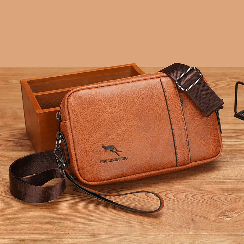 Men'S Clutch PU Leather Bag Wallet Mini Shoulder Handbag Passcard