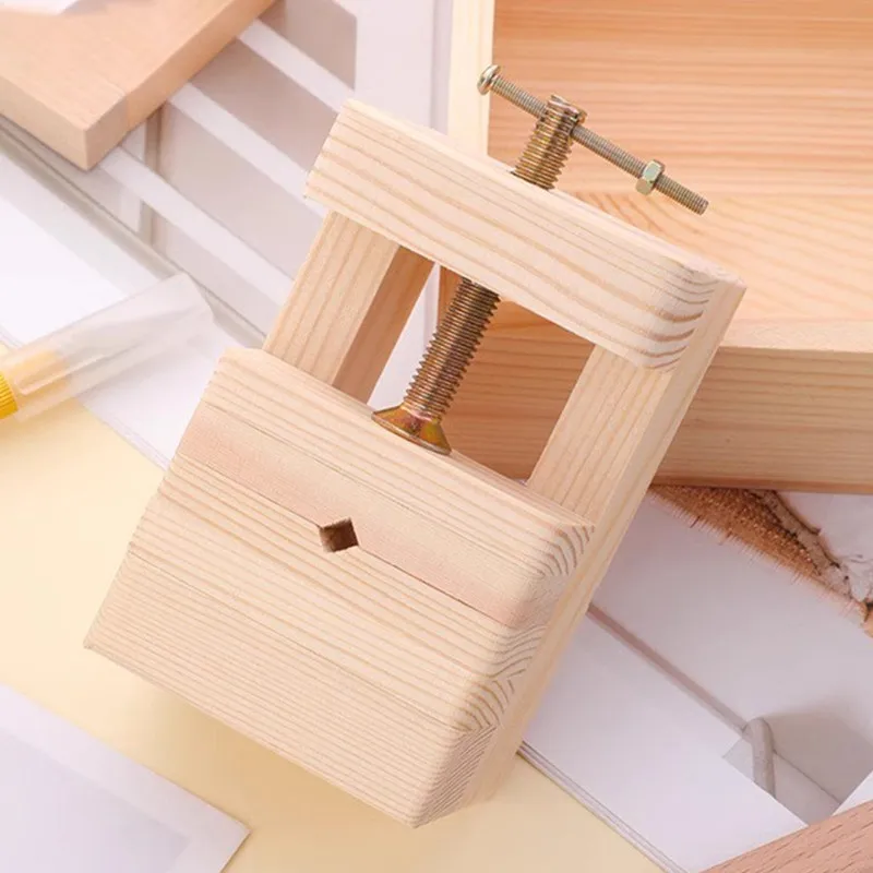 IMZAY Wooden Leather Carving Auxiliary Tool Leathercraft Wood Fixture Seal Tool Small Carving Bed Accessories
