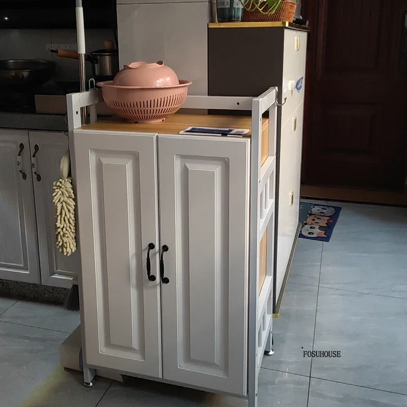 Nordic Simple Kitchen Cabinets Home Kitchen Furniture Storage Cabinet Multi-functional Microwave Kitchenware Storage Cabinets 4