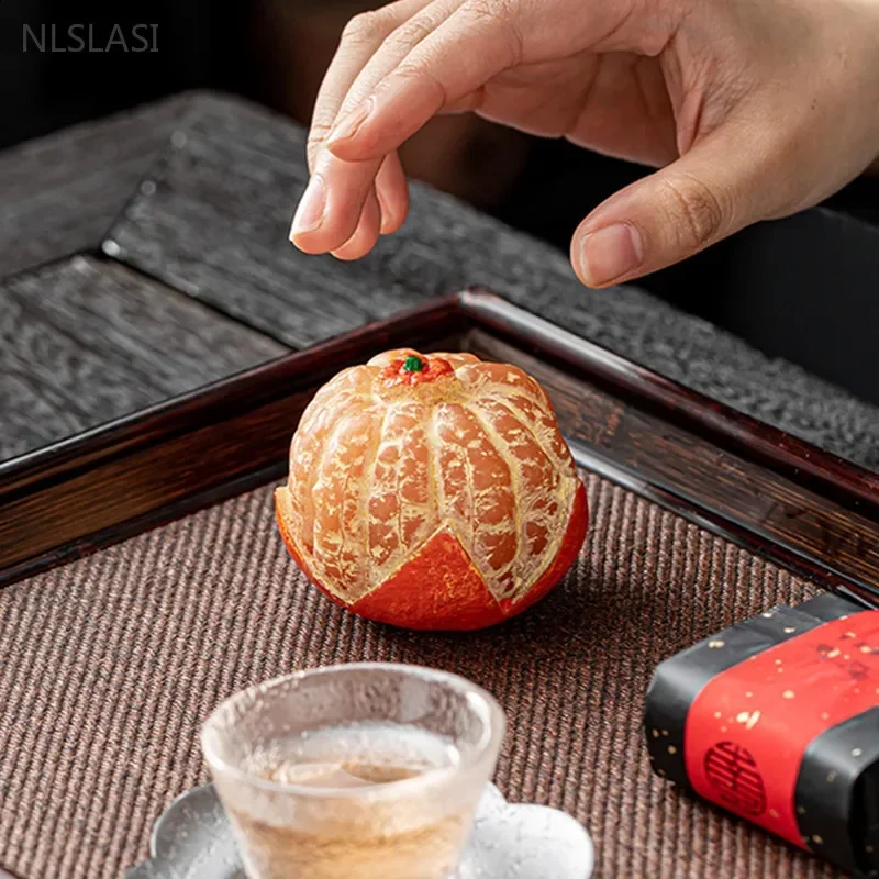 Fruit Model Color-changing Tea Pet Creative Resin Tea Table Decoration Cute Flower Pot Ornaments Ceremony Supplies