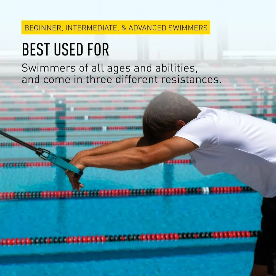 Dryland Cords - Swim Resistance Bands for Strength & Flexibility - Simulates Swim Strokes - All Ages