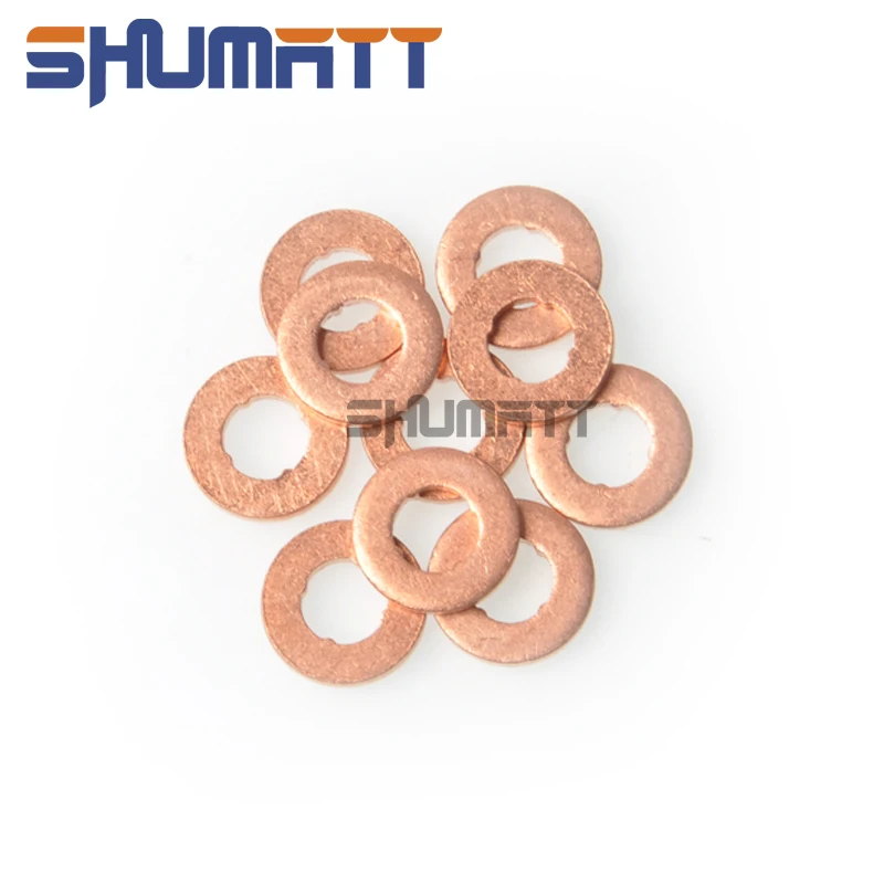100PCS New Shumatt F00VC17504 Fuel Injector Copper Washer Shim For Injector