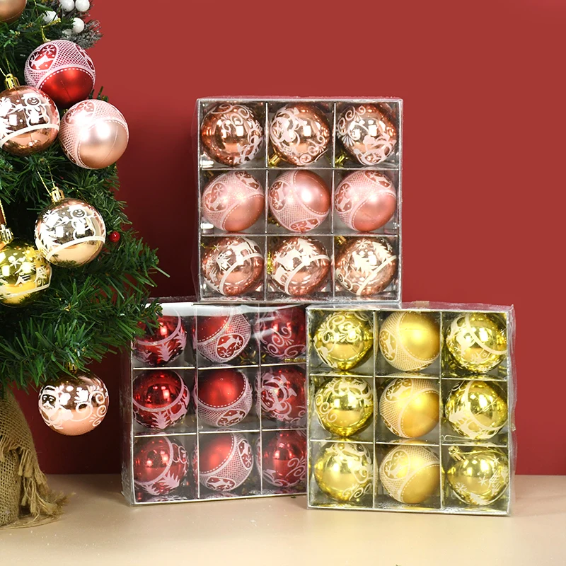 

1box Christmas Balls Home Garden Xmas Tree Ornaments Hanging Balls Pendant 2023 Merry Christmas New Year Decor Gift Noel Navidad