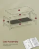 VASAGLE 2-Tier Coffee Table for Living Room, Living Room Table Rectangular Center Table, with PVC Rattan Storage Shelf 6