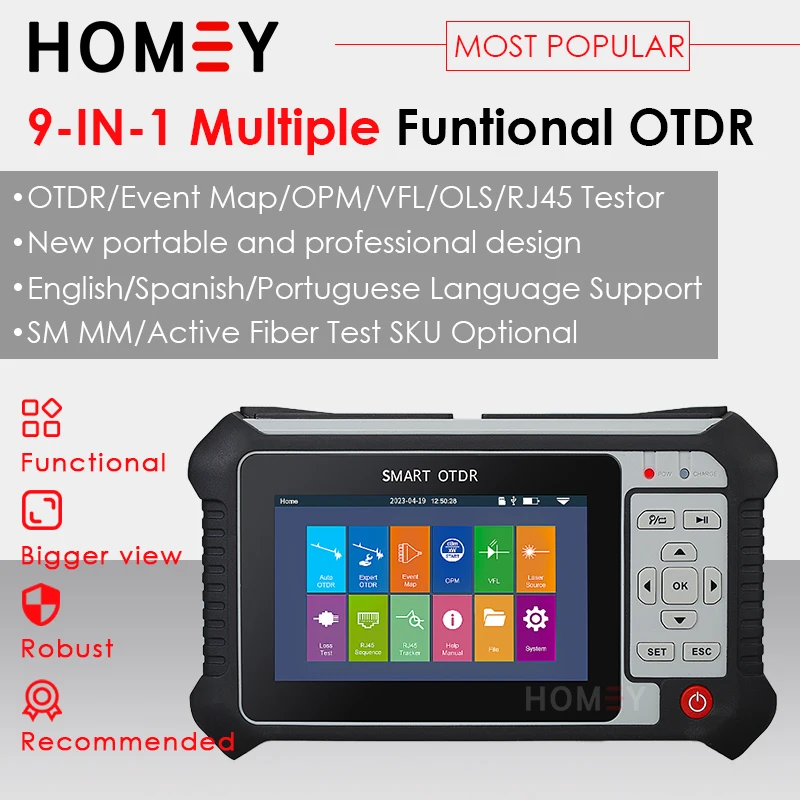 

Mini OTDR AUA 565/500/501/516/562 OTDR 22dB Fiber Optic Reflectometer Touch Screen VFL OLS OPM Event Map Ethernet Cable Tester