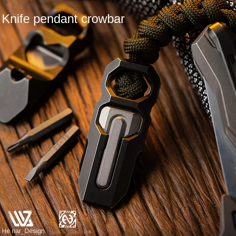 

Hand Strap Wrecking Bar Titanium Alloy Pendant Multifunctional Bottle Opener Decompression Ppb Portable Gift Edc