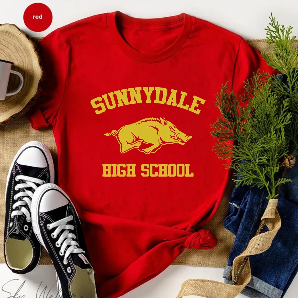 

Винтажная Футболка Sunnydale, рубашка для старшей школы, хипстерские Топы с коротким рукавом в стиле унисекс с изображением рассекающего вампира Sunnydale