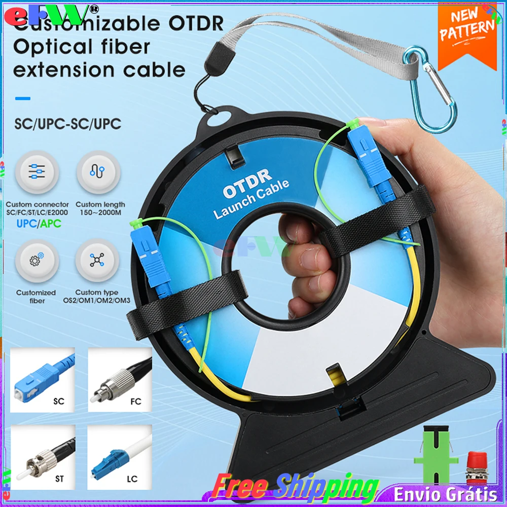 

eFVV OTDR Dead Zone Eliminator,Fiber Rings Fiber Optic OTDR Launch Cable Box 500M 1Km 2Km SM 1310/1550nm SC UPC/APC