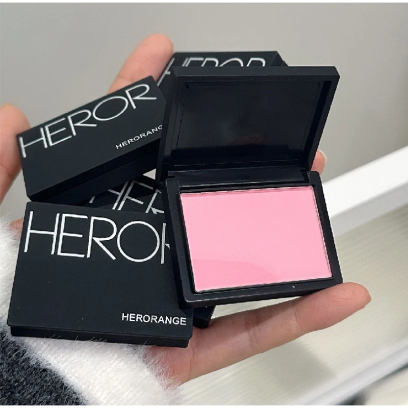1pcs Monochrome Matte Blush Palette Delicate Natural Cheek Facial Rouge Plate Lasting Color High Pigmented Powder Blusher Disk 4