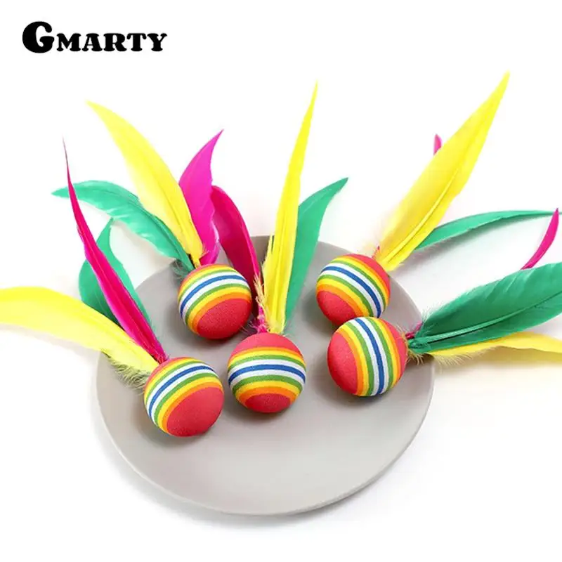 China Jianzi Footbal Foot Kick Handwheel Fancy Multicolo Goose Feather Shuttlecock Fitness Entertainment Outdoor Sports Toy Game