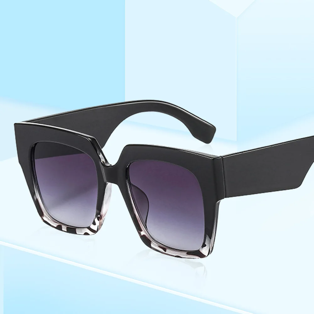Brand Designer Sunglasses Woman Vintage Black Mirror Sun Glasses For Fashion Big Frame Glasses Gradient Sun Glasses_voghion.com