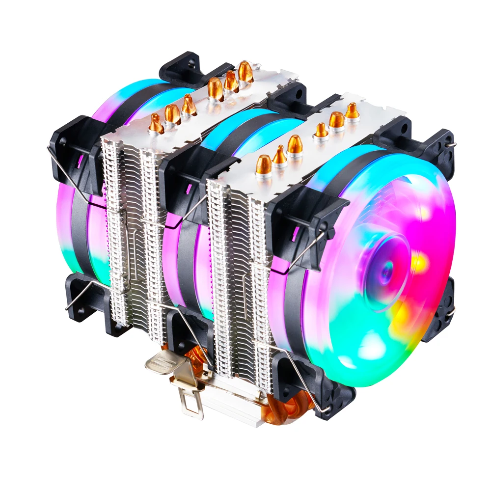 IWONGOU Cpu Cooler 2011 6 Heat Pipes Cpu Heatsink Fan for Lga 2011-V3/2011/1366/1151/1150/1155  AM4/AM3+/AM2+ Radiatier