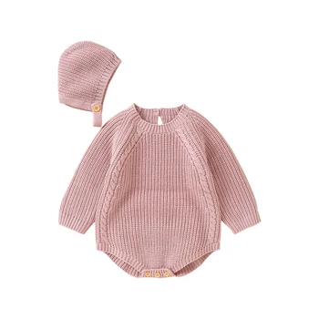 Pagliaccetti primaverili e autunnali per bambini a maniche lunghe delicati sulla pelle e set di abbigliamento in due pezzi per set di abiti per neonati da 0 a 18 mesi