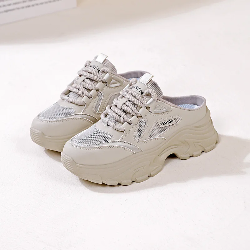 2025 New Women Half-Slip-On Shoes Thick-Sole Summer Slippers Slim