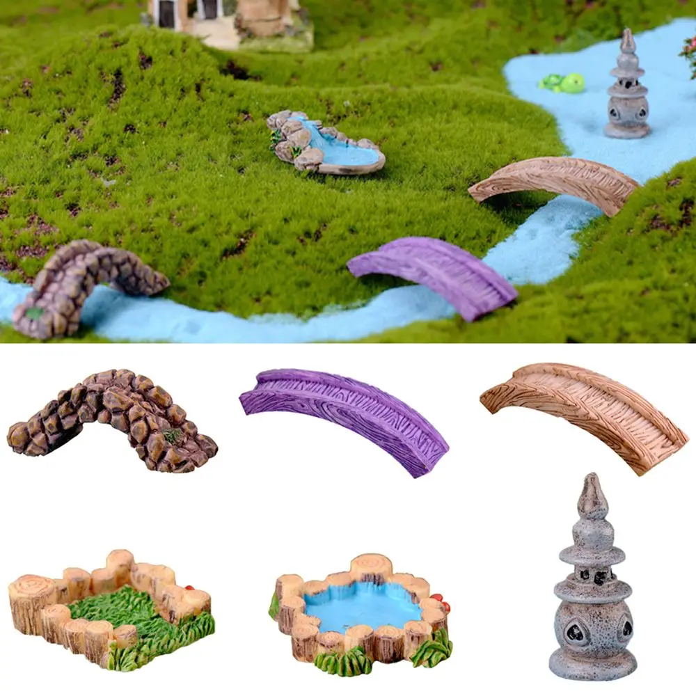 

Garden Decor Bridge Gadget Lighthouse Figurines Ornament Miniature DIY Craft