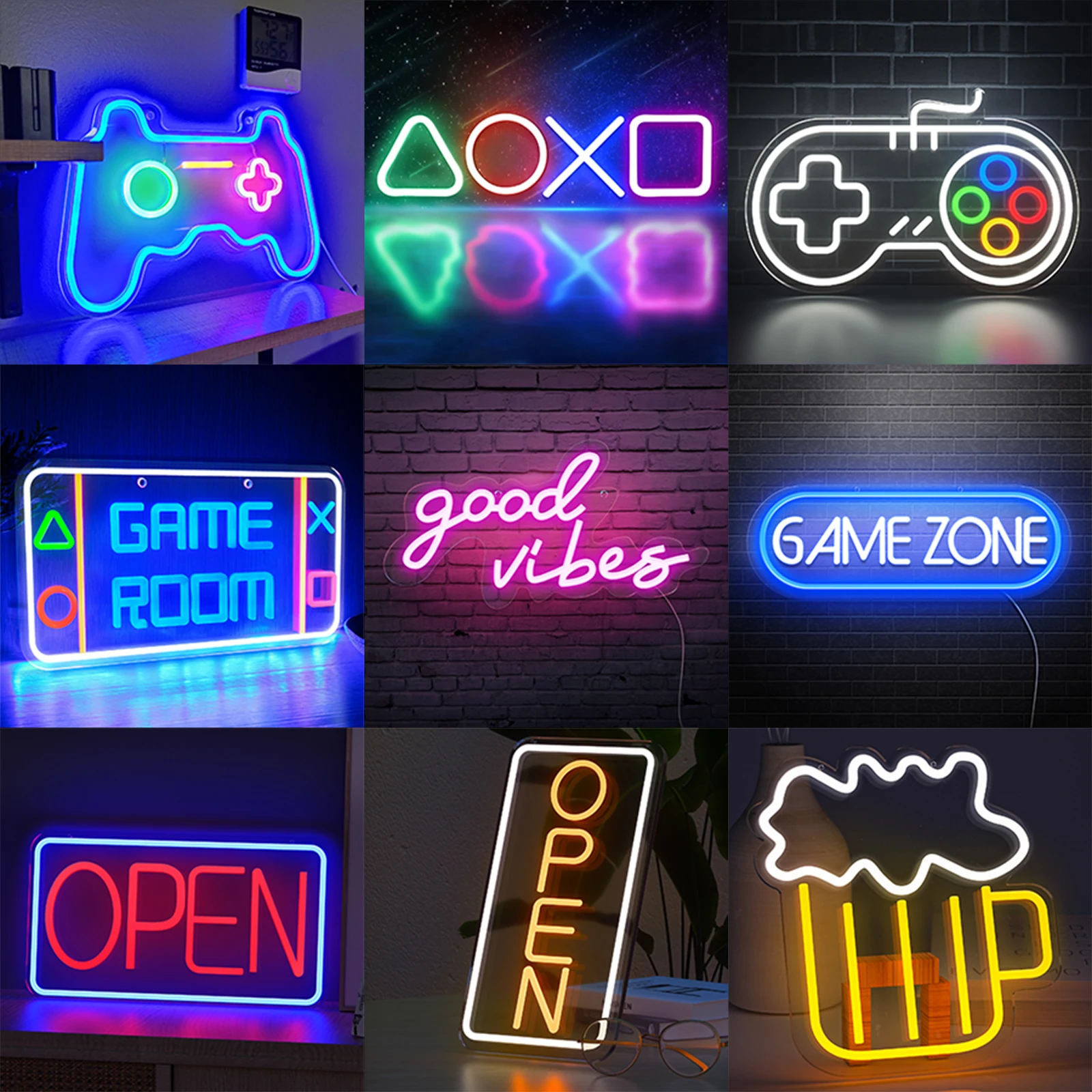 GameRoomLEDNeonLightOpenBeerNeonSignBrightnessDimmingGood