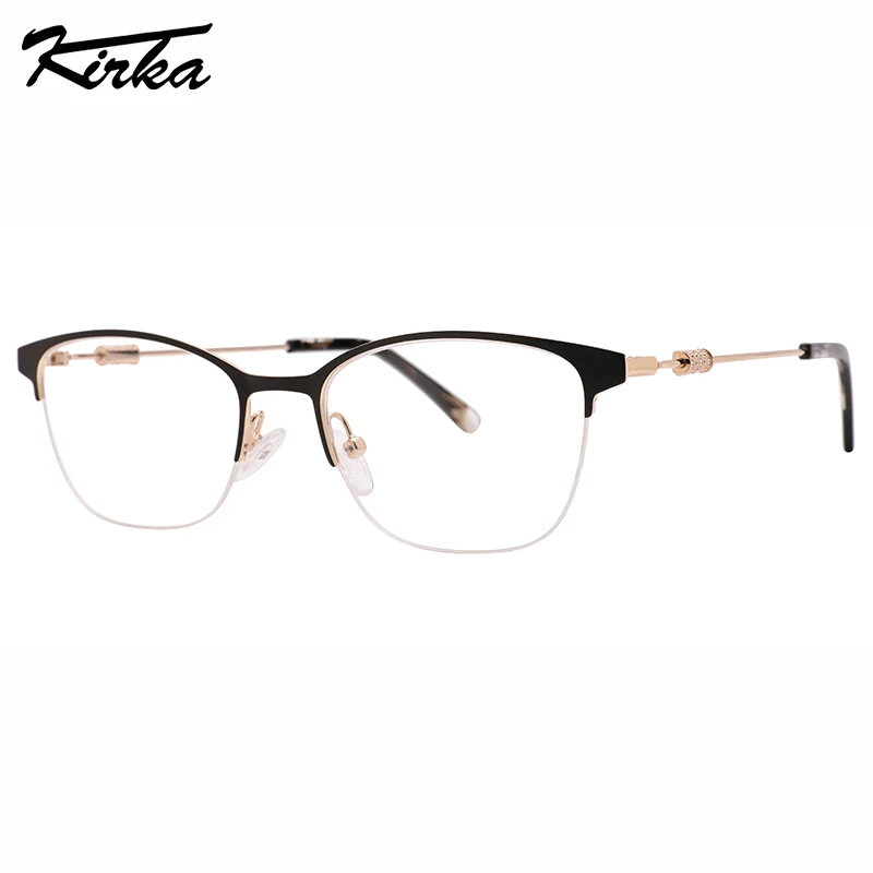 

Металлические женские Полуободковые очки Kirka, модные женские очки с кольцами, дужками, оправой для дам и женщин MW5014