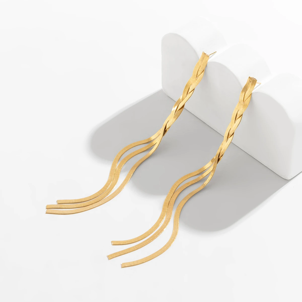 [DOROCY] 14k Vivian Colorbar Long Earrings 韓国アクセ Korean Long Chain Earrings For Women Silver Colour Long