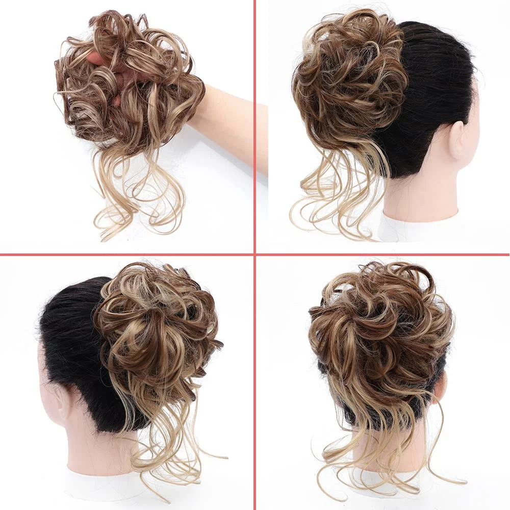 10inch Synthetic Messy Bun Hair Piece Tousled Updo Hair Buns Extension Elastic Hair Band Hair Pieces Bun Scrunchie For Women