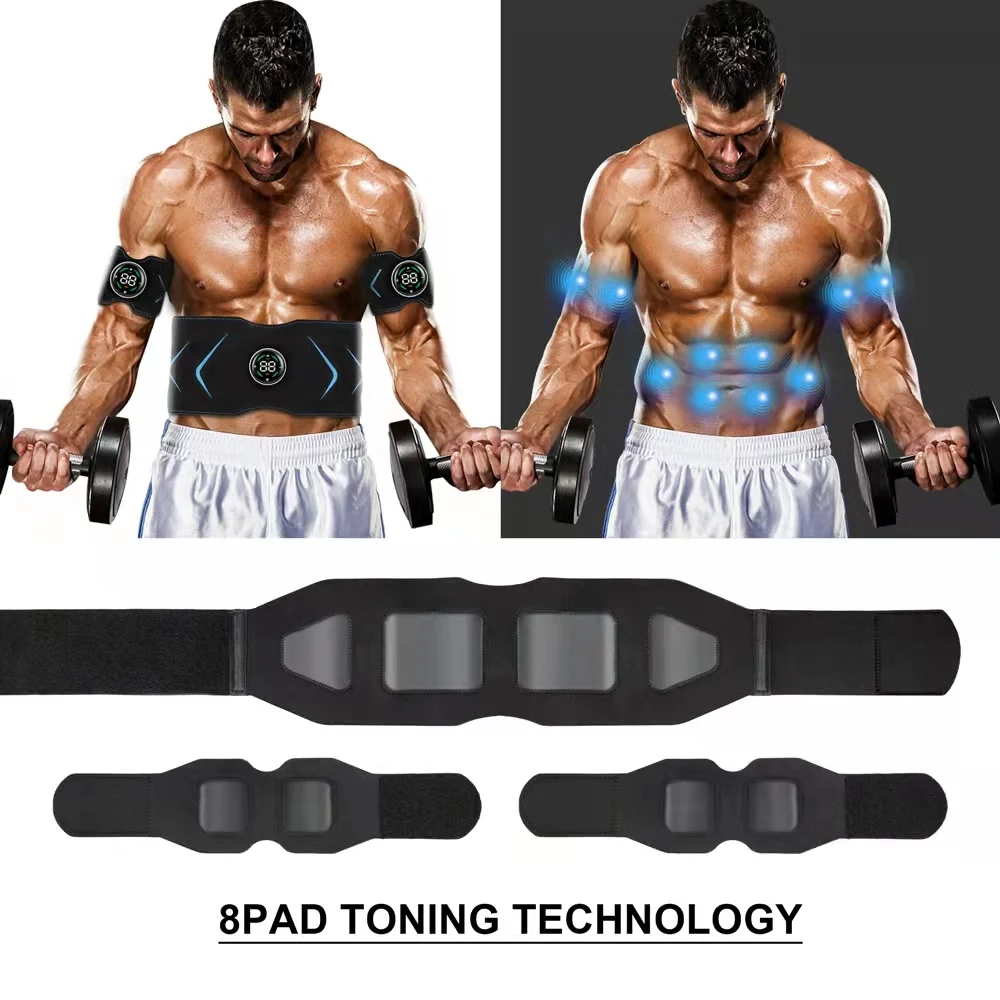 EMS Abdominal Muscle Stimulator Trainer USB Connect Abs Fitness Equipment Training Gear Muscles Electrostimulator Toner Massage