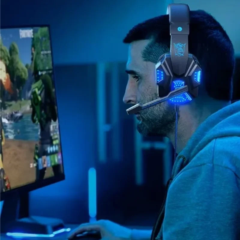 Gaming Headset with Microphone Over-Ear Wired Headphones for PC PS5 Xbox Switch