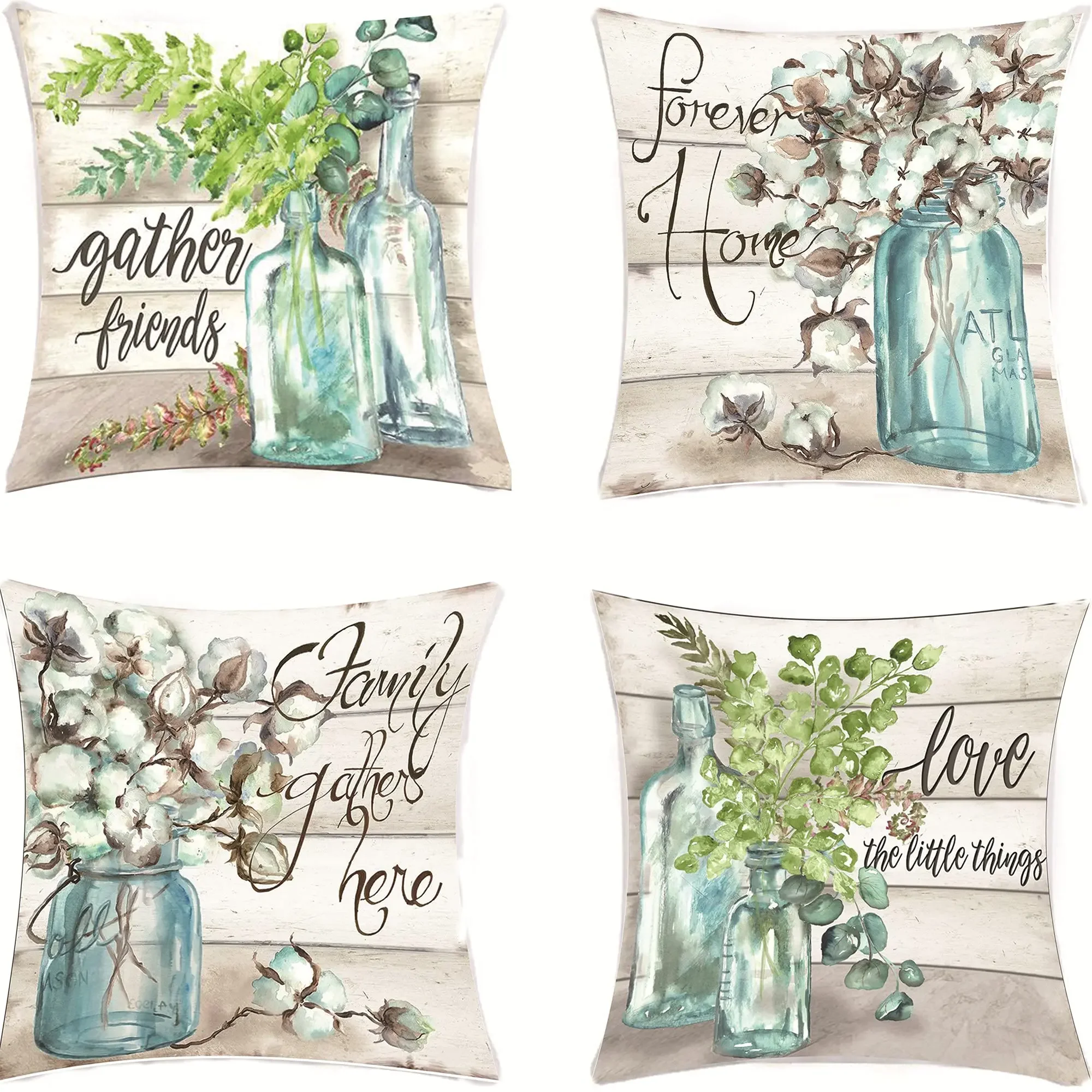 

Glass vase flower arrangement printed linen pillowcase sofa cushion cover home decoration can be customized for you 40x40 50x50