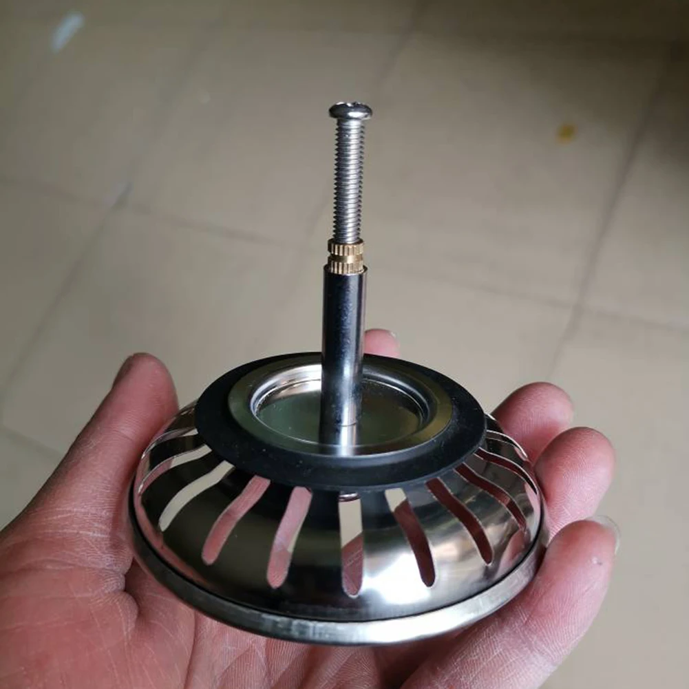 1pc 82mm Stainless Steel Strainer Kitchen Sink Strainer Waste Plug Adjustable 30mm/50mm Screw Water Basin Drain Stopper Filter sink filter kitchen sink filter sink strainer kitchen sink strainer