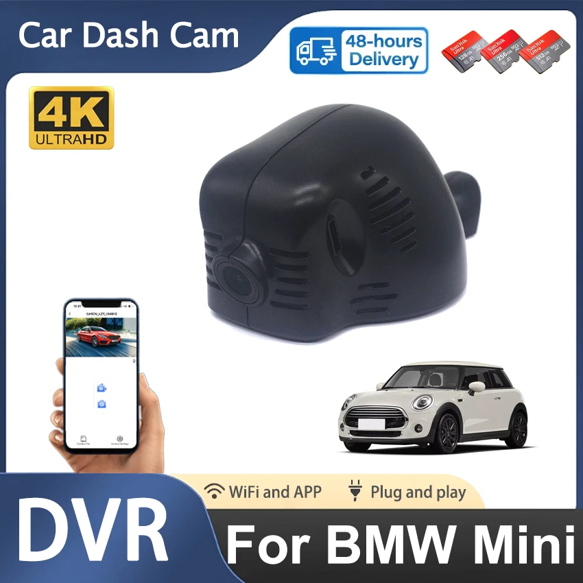 

Plug and play Car DVR Wifi Video Recorder 4K Dash Cam Camera For BMW Mini Cooper S F56 2014~2021 Night Vision Control Phone APP