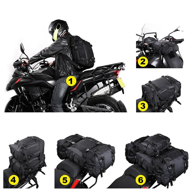 

Multifunction Motorcycle Backpack Waterproof PanniersBag Large Capacity Motorcross Tail Bag Travel Luggage Backpack