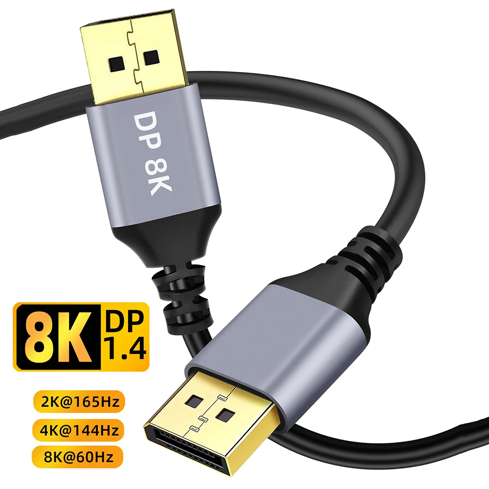 DisplayPort 1,4 8K @ 60Hz DP кабель 0,5 M-5M 4K @ 144HZ 1080P @ 240HZ 32,4 Gbps, подходит для игр компьютерных мониторов