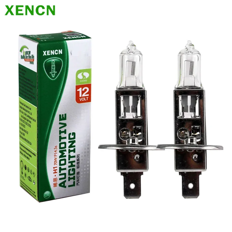 

XENCN H1 Car Headlights 12V 70W P14.5s Halogen Bulb 3200K Original Light OEM Auto Fog Lamps 2pcs ,"Clear Series"