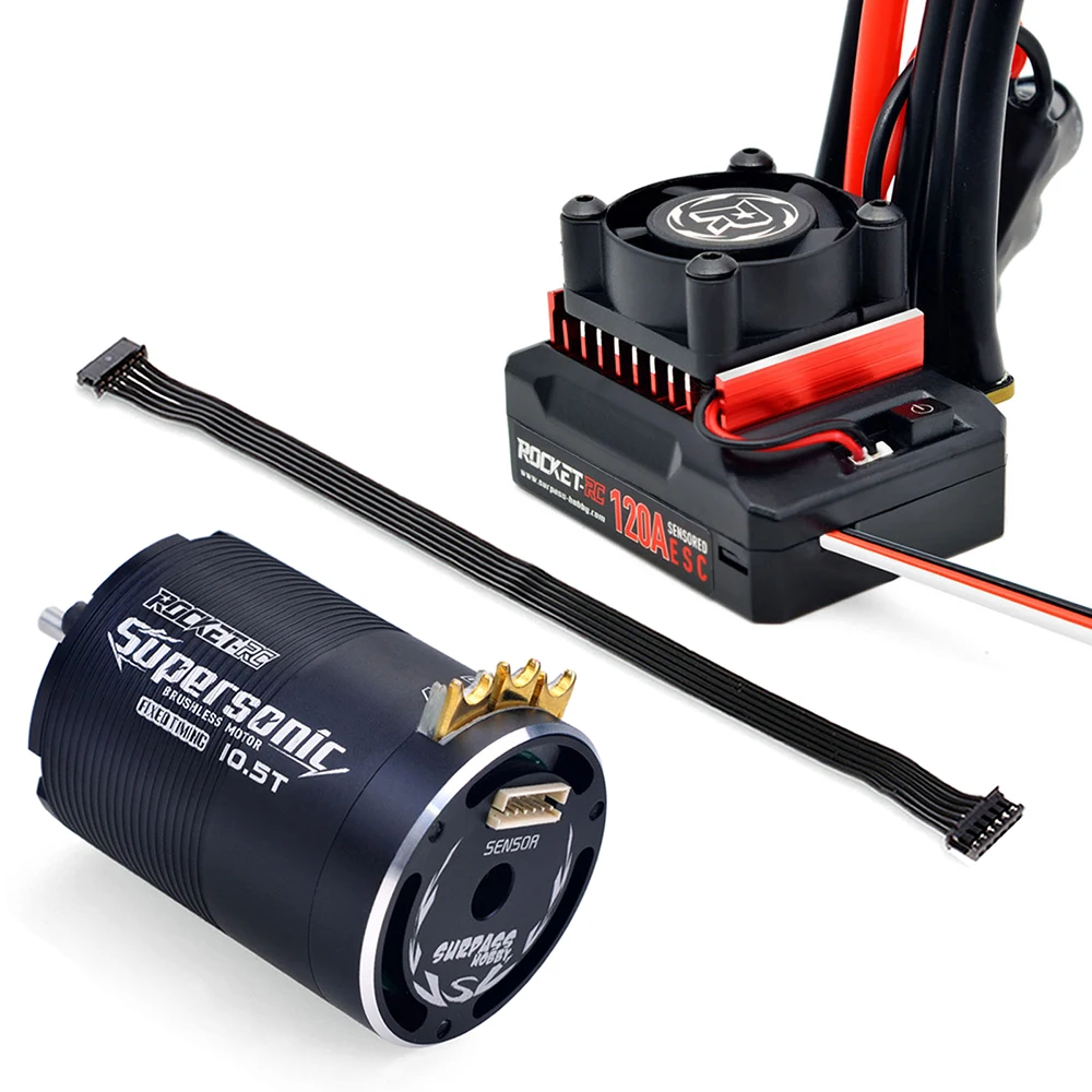 Détail du dissipateur thermique sur l'ESC 120A pour moteur brushless 4.5T-17.5T RC 1/10.