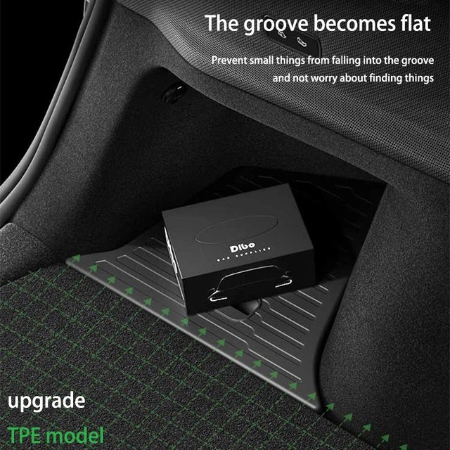 FutCarter For Tesla Model Y Juniper 2025+TPE Car Trunk Side Storage Box New Cover Mat Partition Board Stowing Space Decoration 4