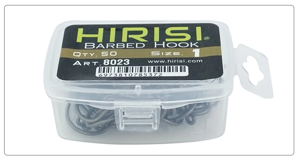 Hirisi 50 Stück PTFE-Beschichtung High Carbon Edelstahl Stachelhaken Angelhaken Angelzubehör 8023 – Detail 6