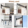 2Pcs Clothes Drying Rack Wall Mounted 180°Foldable Multi-Purpose Clothes Rack Hook Aluminum Alloy Closet Organizer Shelf NEW 6