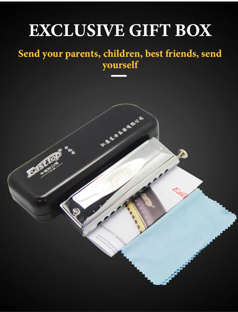 Description Picture 6 of itemEASTTOP T1248 12 Hole 48 Tone Chromatic Harmonica Alto D Key Mouth Professional Sound Music Instruments