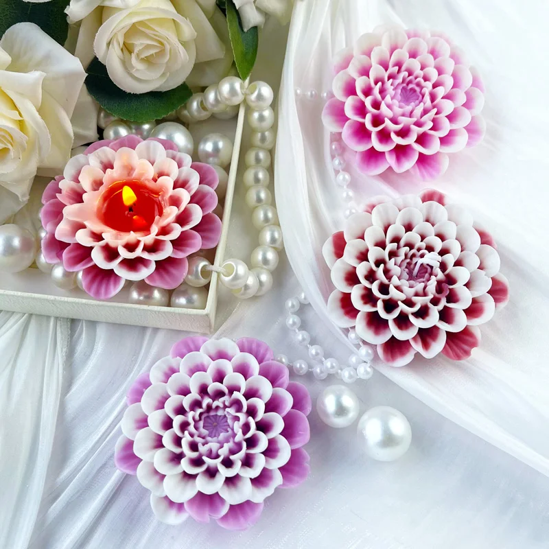 Silicone Mold 3D Flowers Aroma Candle Flowers Shaped Handmade Soap Chocolate Candy Baking Tool