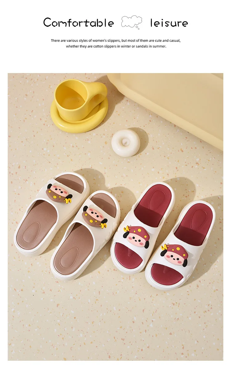 Niedliche Schleifen-Slipper für Damen, weiche Hausschuhe mit Liebesprägung, offene Zehenpartie, hohe Plateau-Slipper für Damen, Indoor- und Outdoor-Schuhe – Detail 25