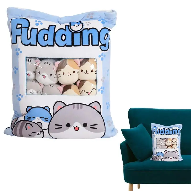

Kawaii Plush Pillow Cushion Kawaii Kitten Cute Cat Plush Doll Fluffy Hugging Pillow Bag Stuffed Animal Toys Home Decorative