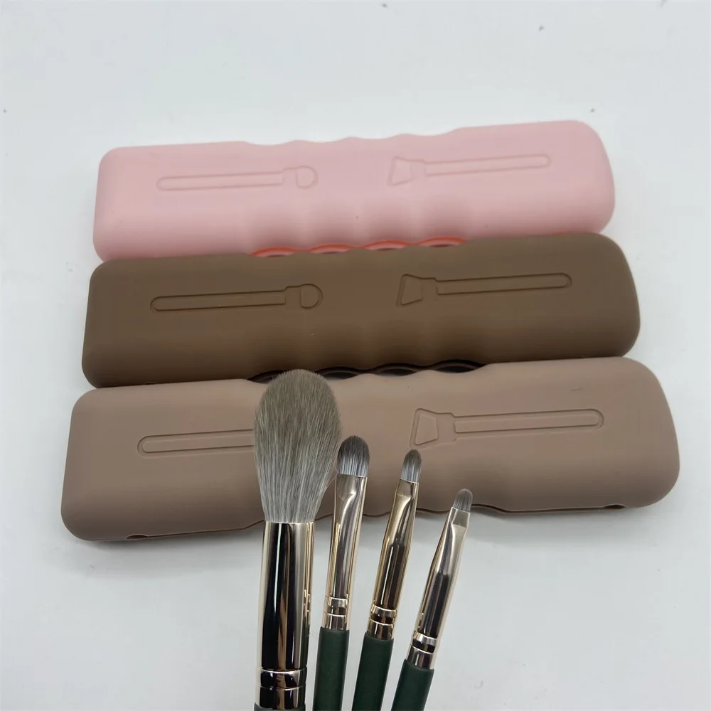 Portable Cosmetic Kit Silicone Makeup Brush Bag Travel Magnetic Makeup Brush Protective Case Storage Bag For Gifts