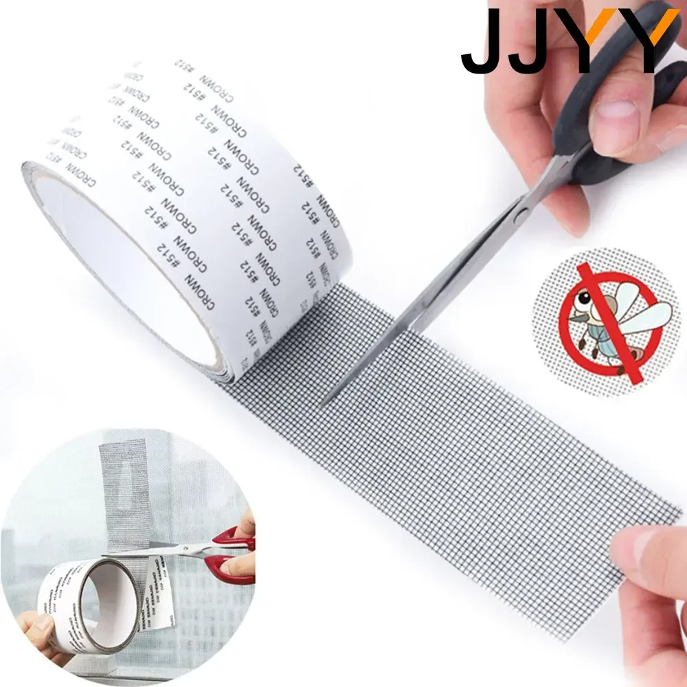 Window Screen Repair Tape Self Adhesive Mesh Tape Net Door Fix Patch Anti Insect Mosquito Mesh Broken Holes Repairing