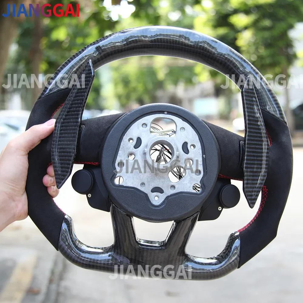 Carbon Fiber Steering Wheel For Audi S3 A3 S4 RS3 RS5 RS4 S5 A4 A5 RS3 B9 17-21 Customized Racing Steering Wheel Car Accessories