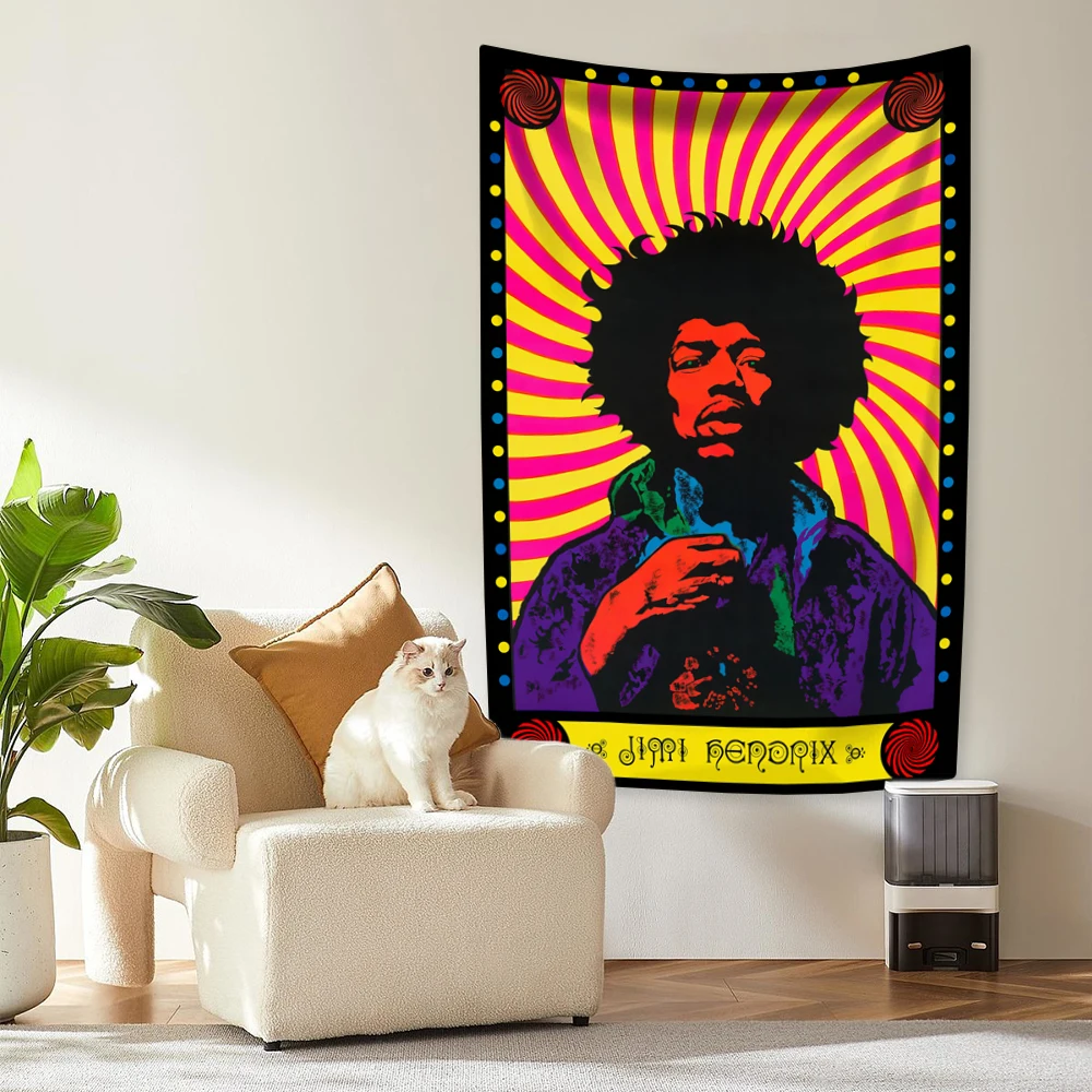 

Гобелен Rock Music Legends Jimi Hendrixs, искусственные ковры для спальни или домашнего декора, фоновая ткань для концерта
