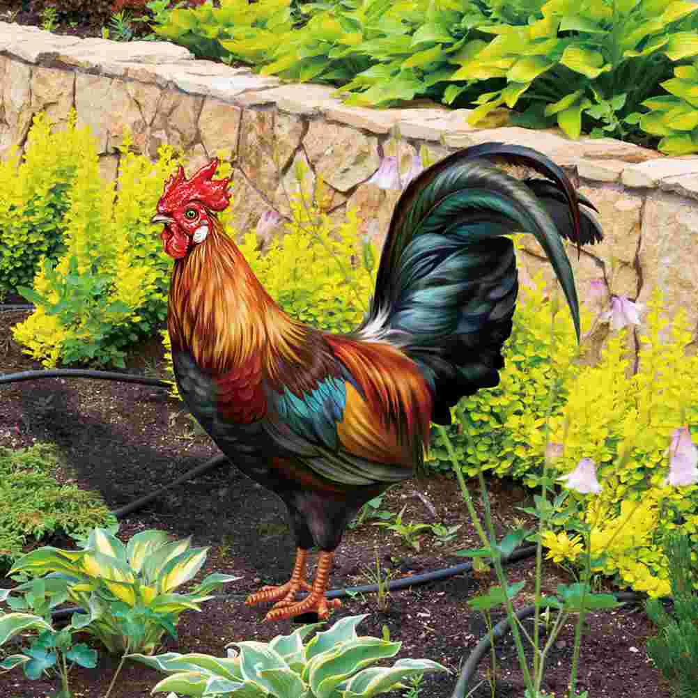 

2 Pcs Lawn Hen Stake Garden Outdoor Decoration Sign Simulation Outdoor Decoration Yard Chick Stake Yard Ornaments