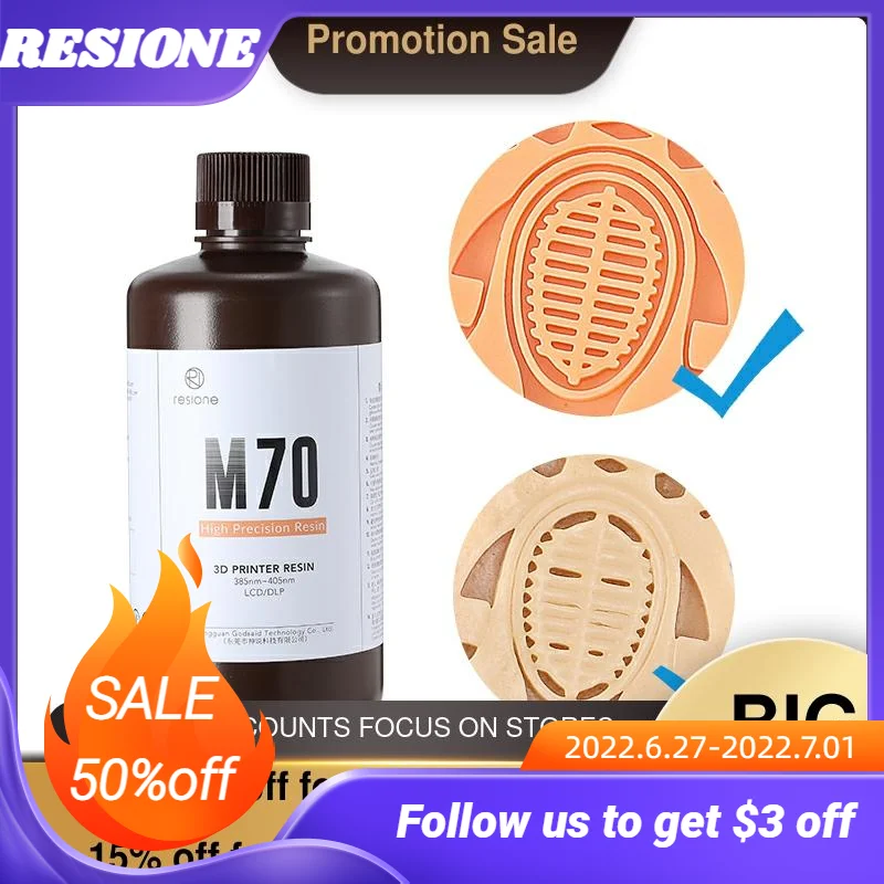 Resione M70 1kg Little Smell 3d Printer Resin For Elegoo Anycubic Sla