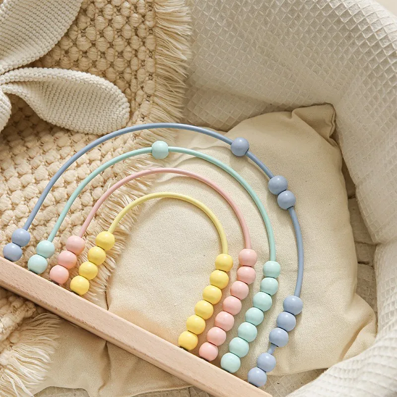 Wooden Abacus Montessori toys for kid Arithmetic Calculation Learning Educational Toy for Baby Wooden Bead Abacus Accessories 5