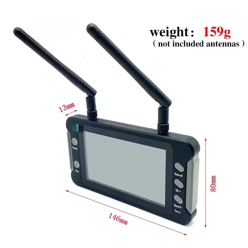 Moniteur FPV 5.8G 40CH DVR 4.3 Pouces utilisé avec une radio commande et des lunettes FPV.