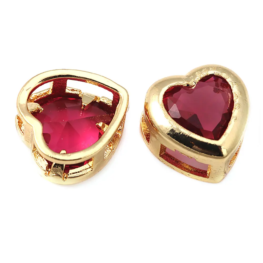 Pulsera de Abalorios de Brass de Oro 18K con Encantos de Corazón de Zirconia - details 1