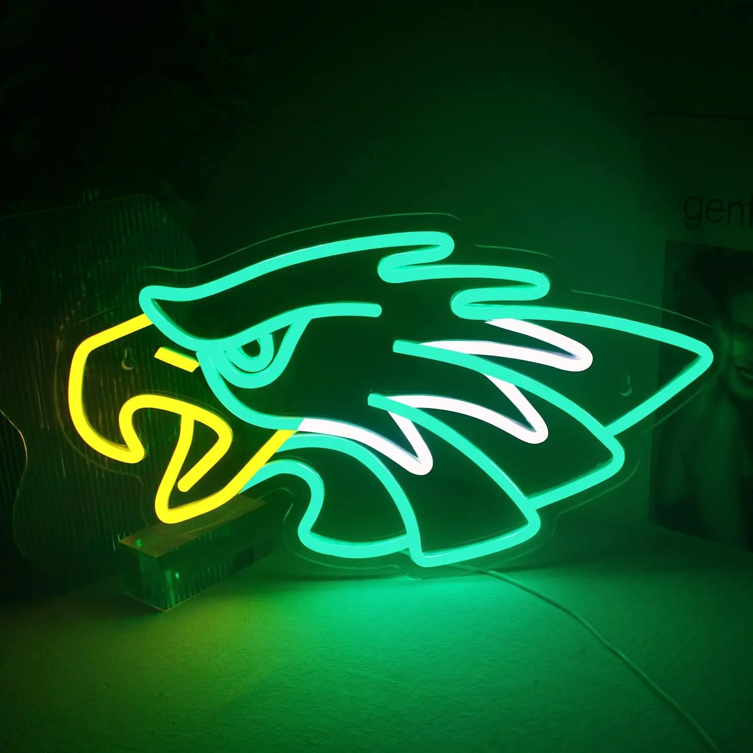 

Eagle Neon Sign Green Led Signs for Wall Decor Animal Preppy Lights Room Decor Birthday Party Gifts Decoration Aesthetic