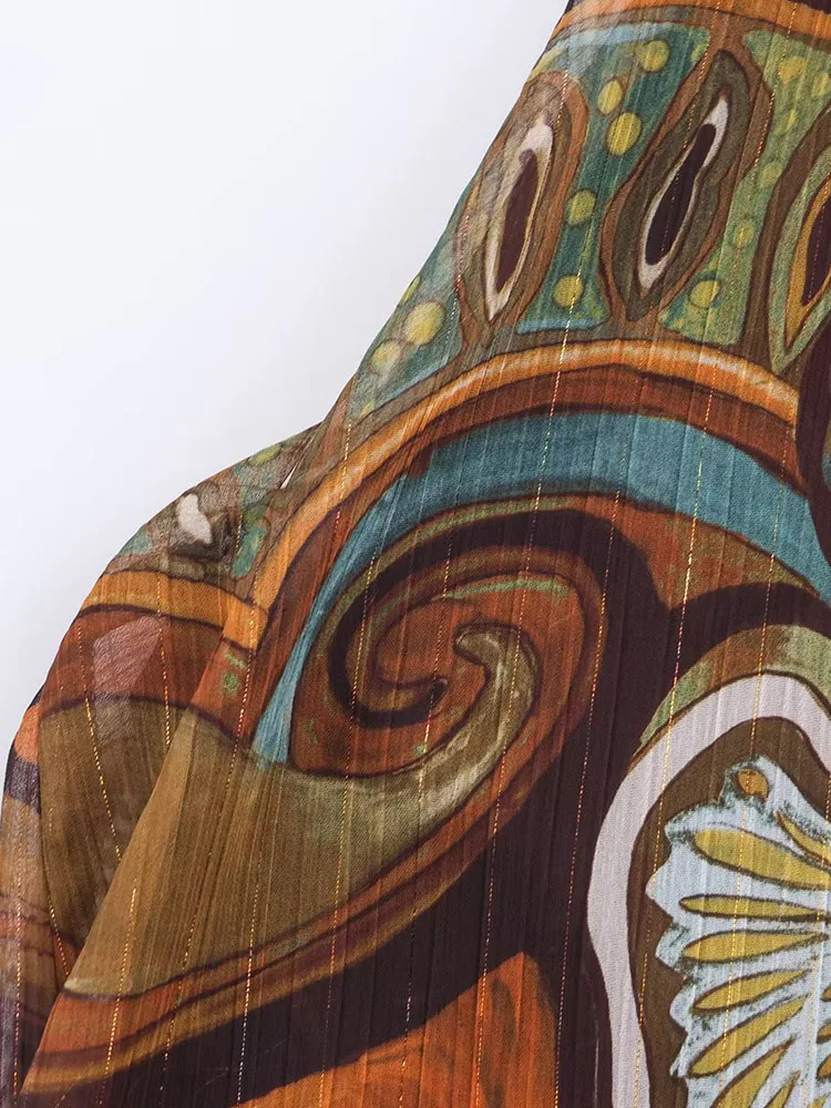 Asymmetry Printed Top Woman Summer Halter Tops For Women Chic Vintage Short Tops Streetwear Sexy Party Top